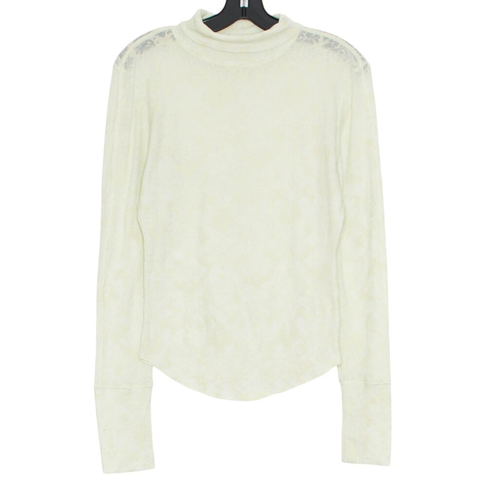 Intimately Free People Top Thermal Turtleneck Minimalist Boho Floral Sheer Small